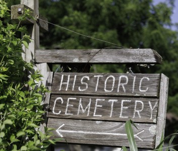 historic cemetery sign